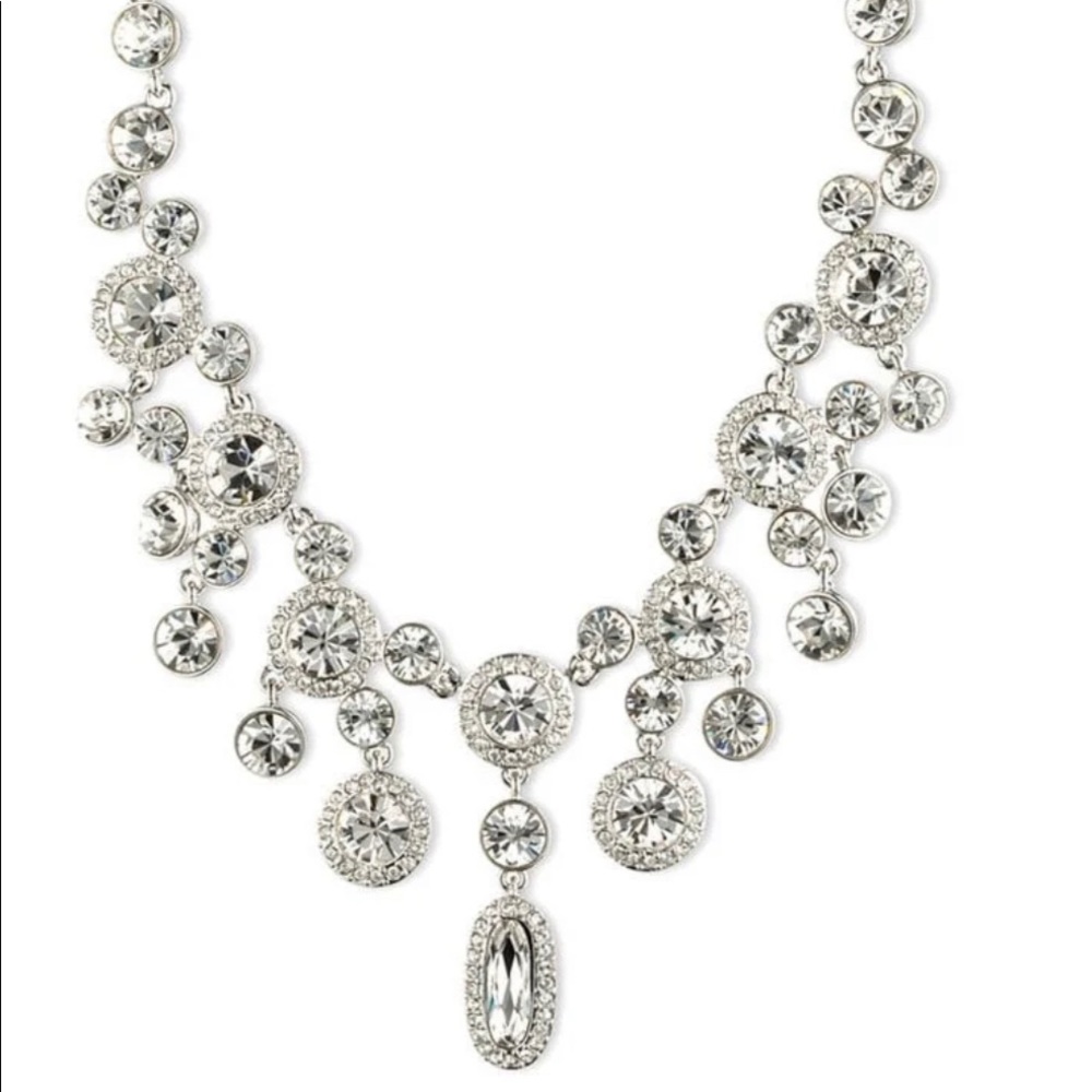 Givenchy Silver-Tone Crystal Statement Necklace